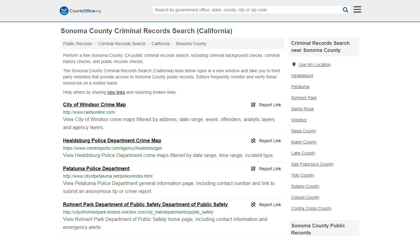 Criminal Records Search - Sonoma County, CA (Arrests ...